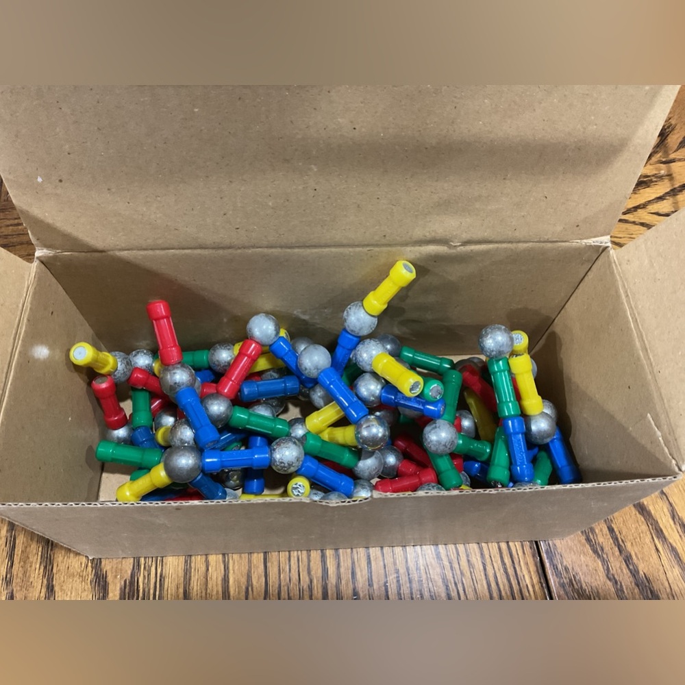 Box of magnet rod toys for building
